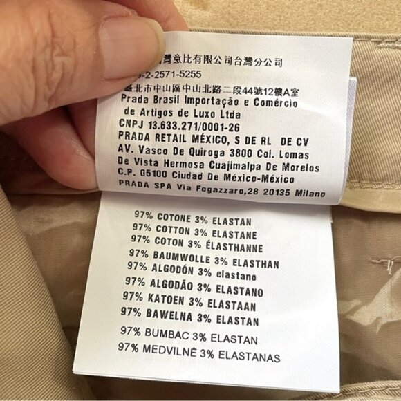 Prada Khaki Straight Leg Cotton Crop Capri Pants - 8 / Medium - Picture 10 of 16